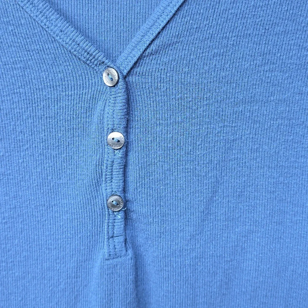 Victoria's Secret Modal Blue V-neck Crop Henley Small - Picture 3 of 6